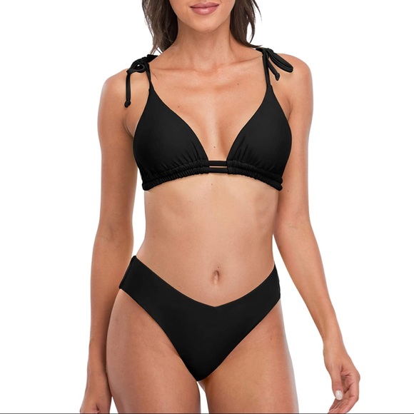 Women Sexy Bikini Bathing Suits Two Piece High Cut Triangle String Bikini - Picture 1 of 2